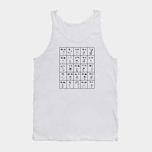 Shadow Shapes of Faces in a Grid Tank Top